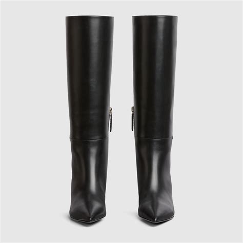 gucci signoria black leather boots